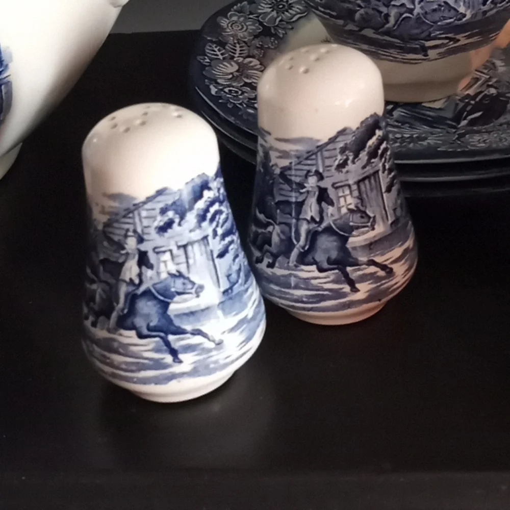 Liberty Blue salt and pepper shakers